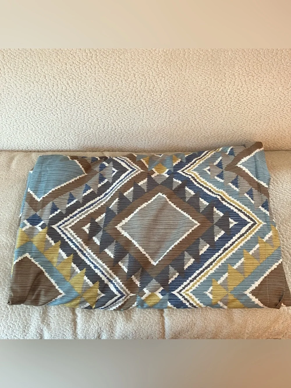VTG The Company Store King Duvet Cover Shams Southwest Blue Aztec Geometric